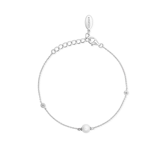 Georgini Silver Treasured Pearl & Zirconia Bracelet