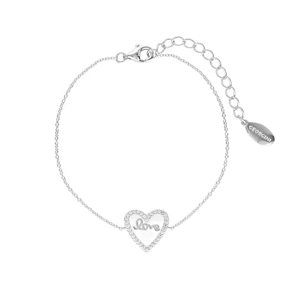 Georgini Reflection Enamel Love Heart Bracelet Silver