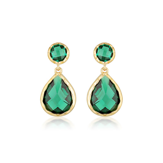 Georgini Luxe Nobile Earrings Green/Gold