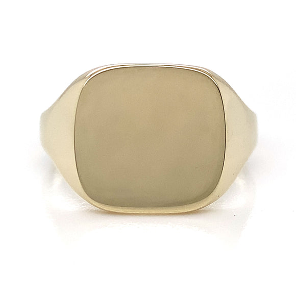 9ct Gold Gents Cushion Signet Ring