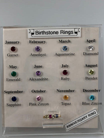 9ct Gold Family Birthstone Ring Bar Setting BRB