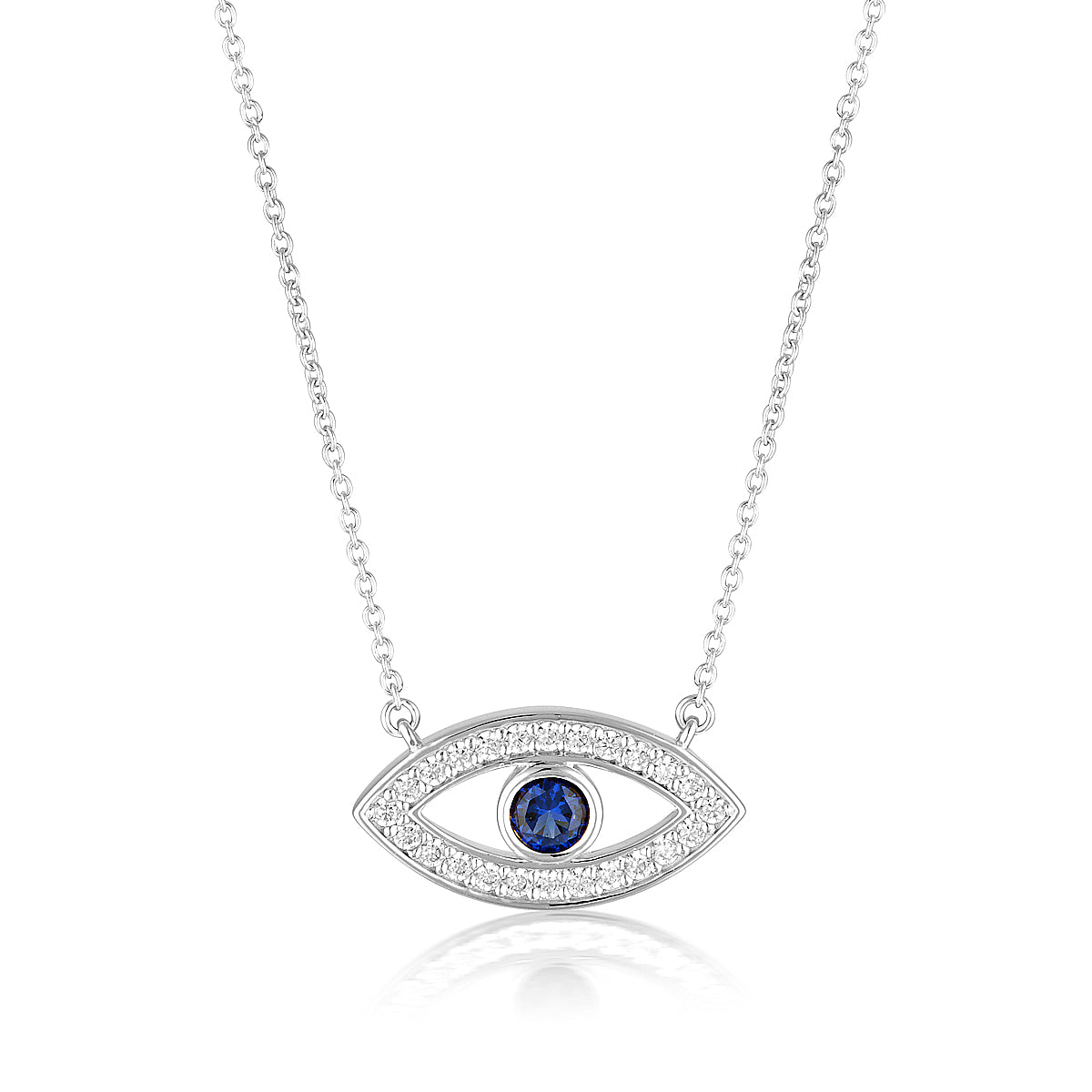 Georgini Rock Star Blue Evil Eye Pendant Silver