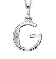 Sterling Silver Art Deco Initial Pendant