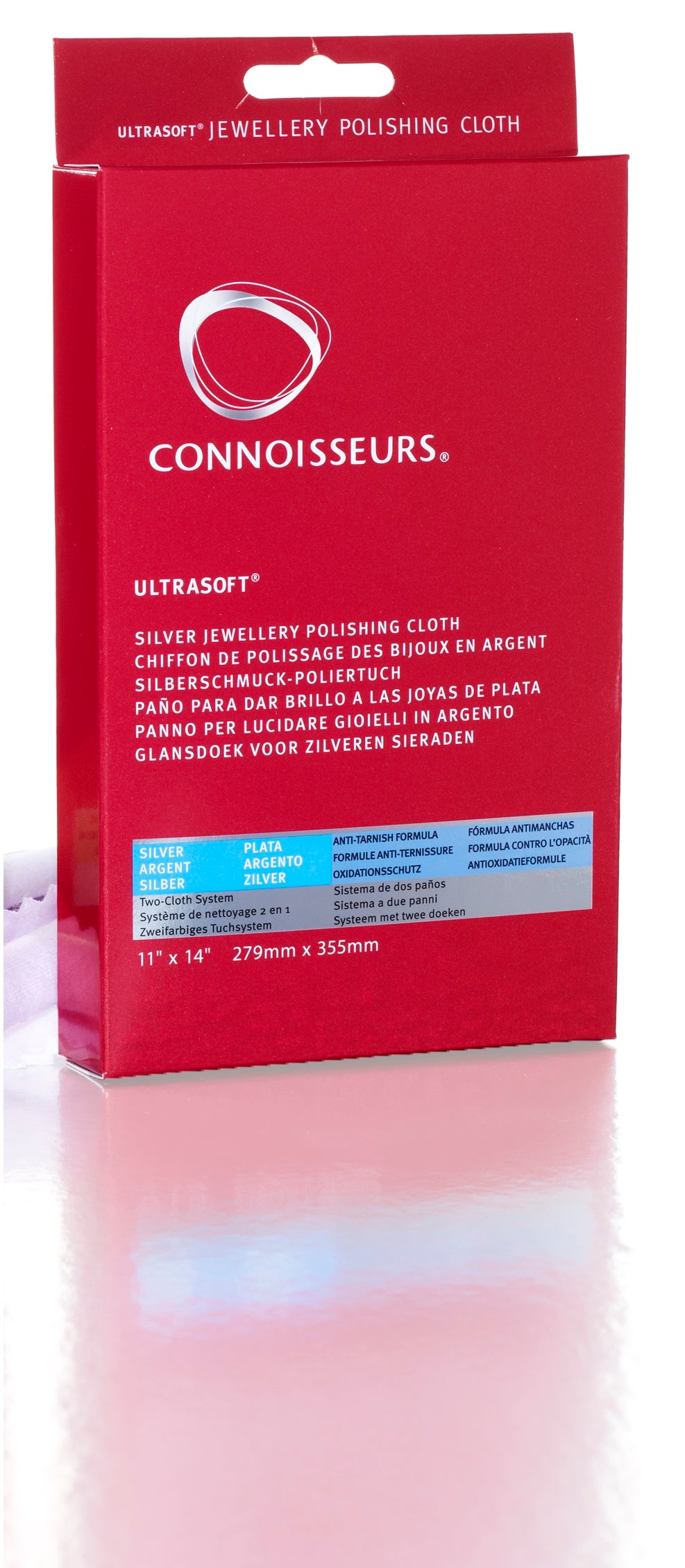 Connoisseurs UltraSoft® Silver Jewellery Polishing Cloth.