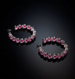 Chiara Ferragni Pink Infinity Love Diamond Rose Heart Stones Hoop Earring J19AUV41