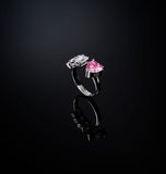 Chiara Ferragni First Love Pink Diamond Rose Heart Stone & White Baguettes Ring J19AUV43