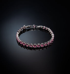 Chiara Ferragni Pink Infinity Love Diamond Rose Heart Stones Tennis Bracelet J19AUV45