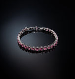 Chiara Ferragni Pink Infinity Love Diamond Rose Heart Stones Tennis Bracelet J19AUV45