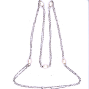 Sterling Silver Italian Freshwater Pearl Chain Necklace