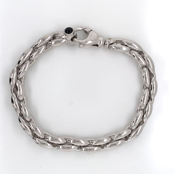 Sterling Silver Italian Marquise Link Bracelet