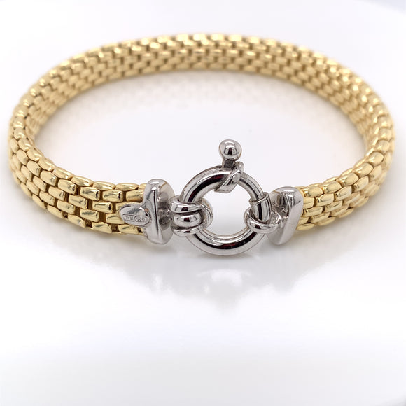 Sterling Silver 18ct Gold Italian Panther Bracelet
