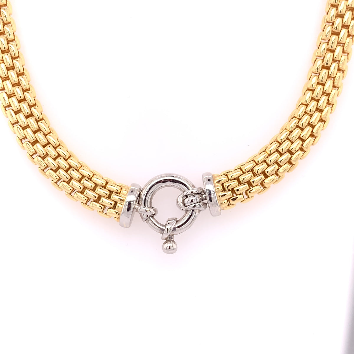 Gold Plated Silver Italian Panther Necklace JES66GN