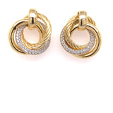 Sterling Silver 18ct Gold Italian CZ Knot Stud Earrings