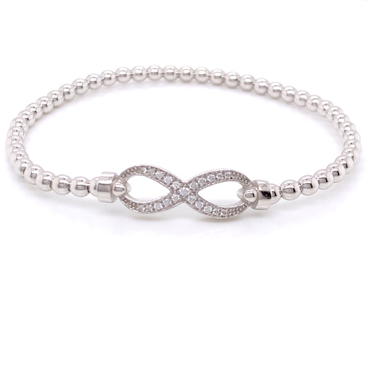 Sterling Silver CZ Infinity Expander Bracelet