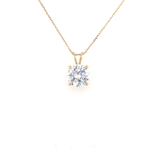 9ct Gold 7mm CZ Solitaire Pendant GPZ349