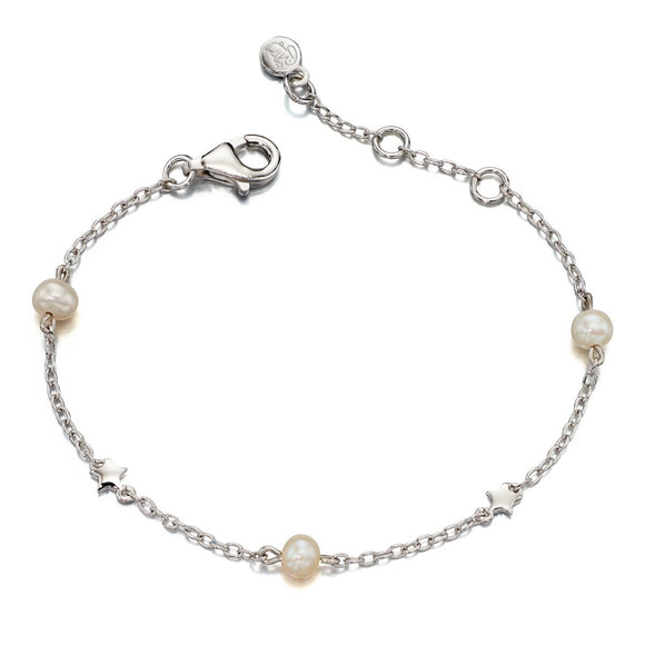 Little Star Silver Anja Freshwater Pearl & Star Bracelet LSB0038