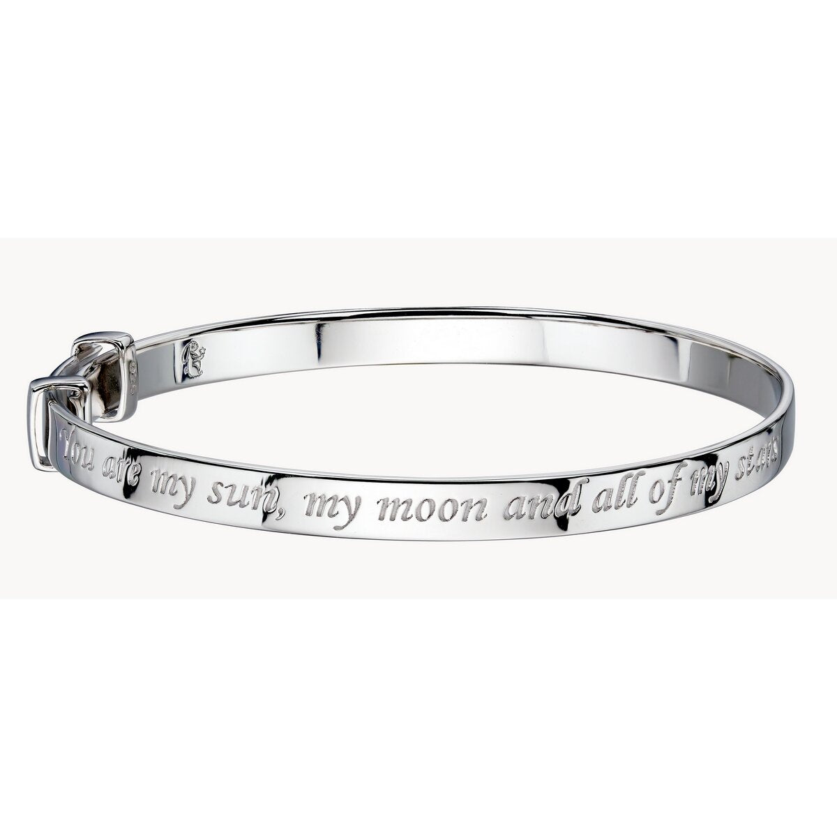 Little Star Silver Luna Sun & Moon Christening Bangle