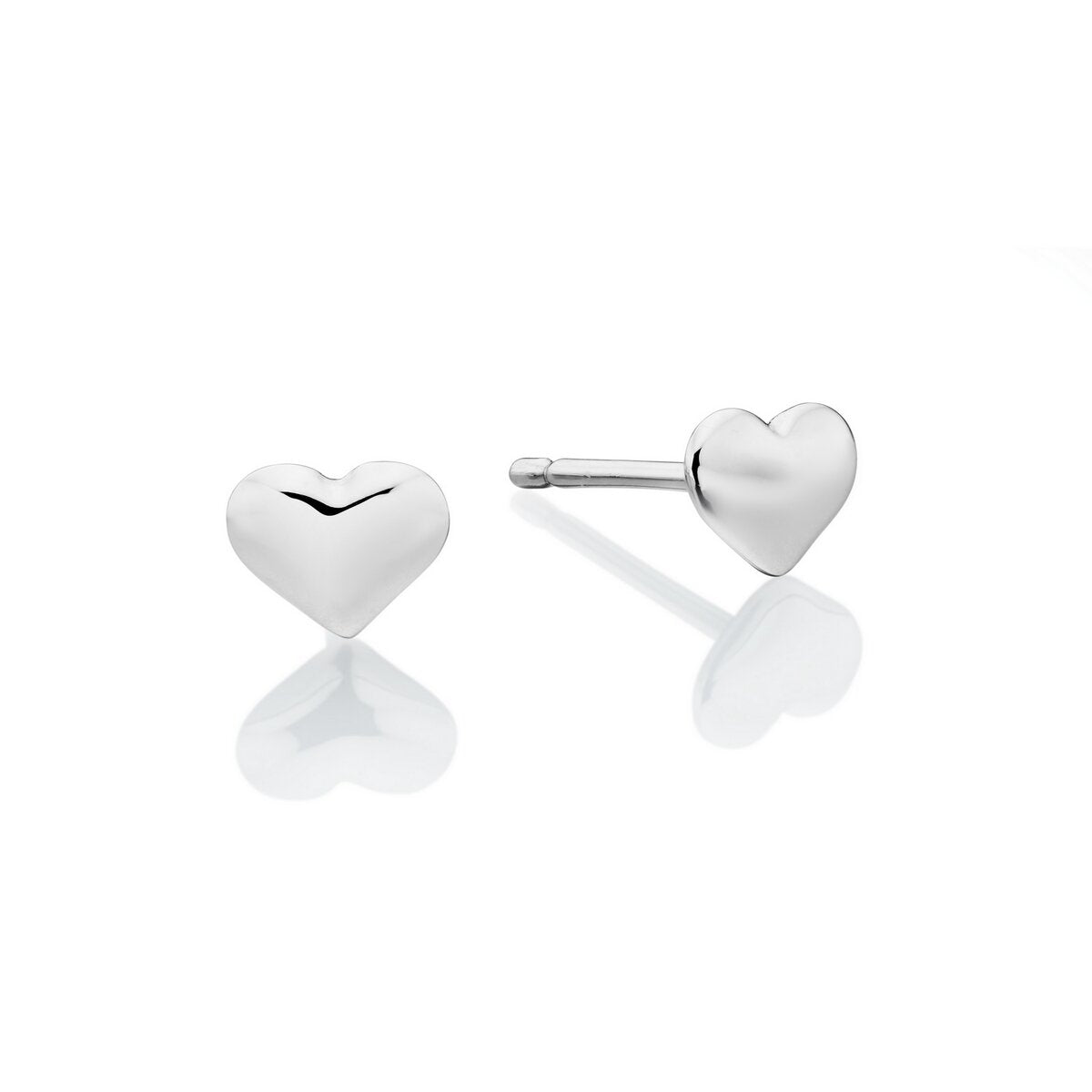 Little Star Silver Phoebe Plain Small Heart Stud Earring LSE0063