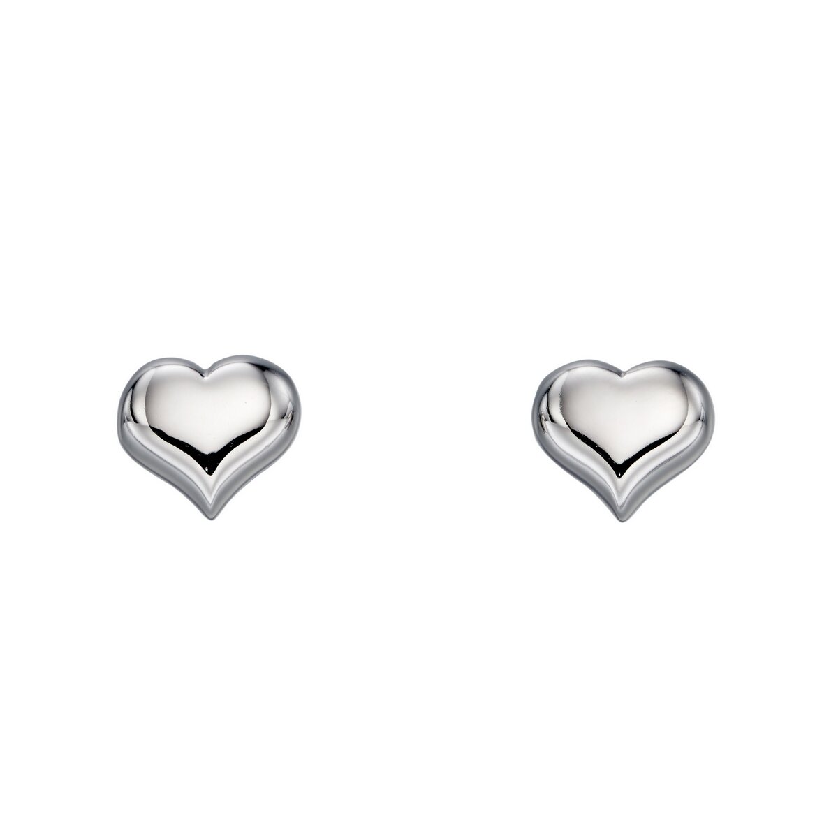 Little Star Silver Freya Medium Heart Earrings