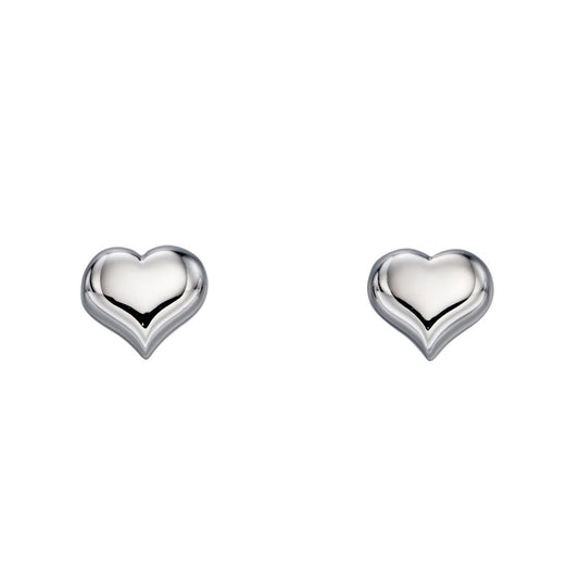 Little Star Silver Freya Medium Heart Earrings