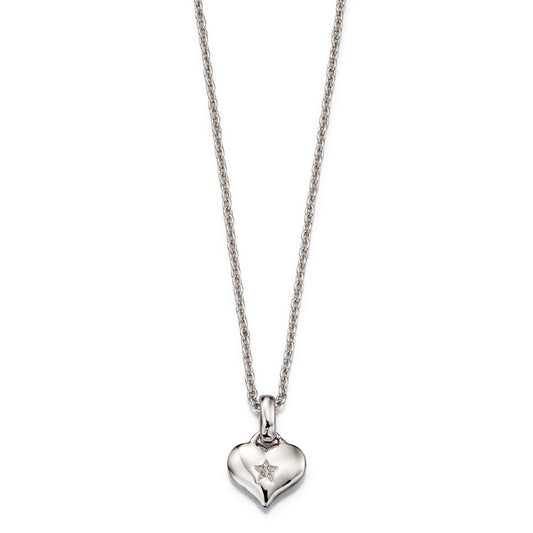 Little Star Silver Bella Diamond Heart Pendant LSN0010