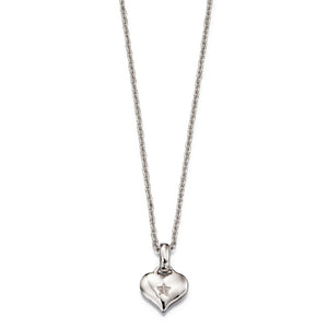 Little Star Silver Bella Diamond Heart Pendant LSN0010