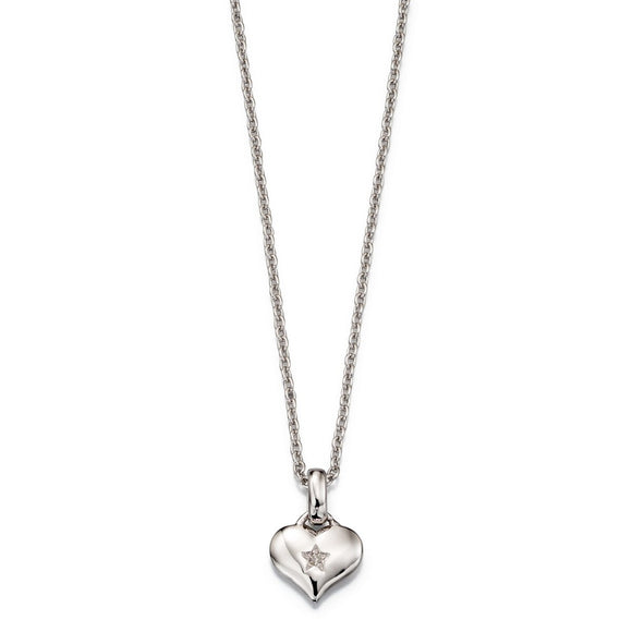 Little Star Silver Bella Diamond Heart Pendant LSN0010