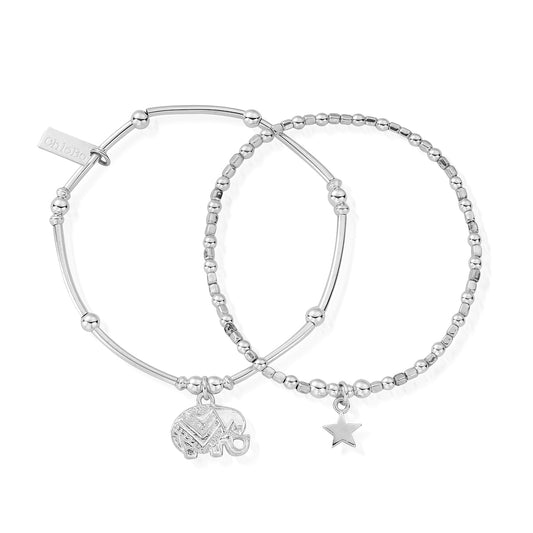 ChloBo  Silver Lucky Set of 2 Bracelet