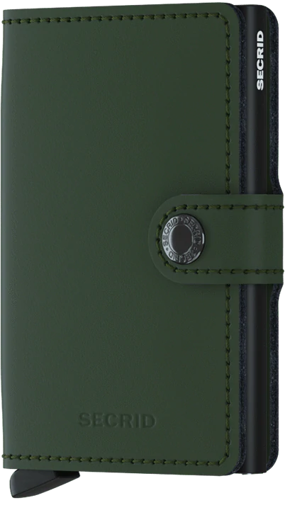 Secrid Miniwallet Matte Green Black Leather