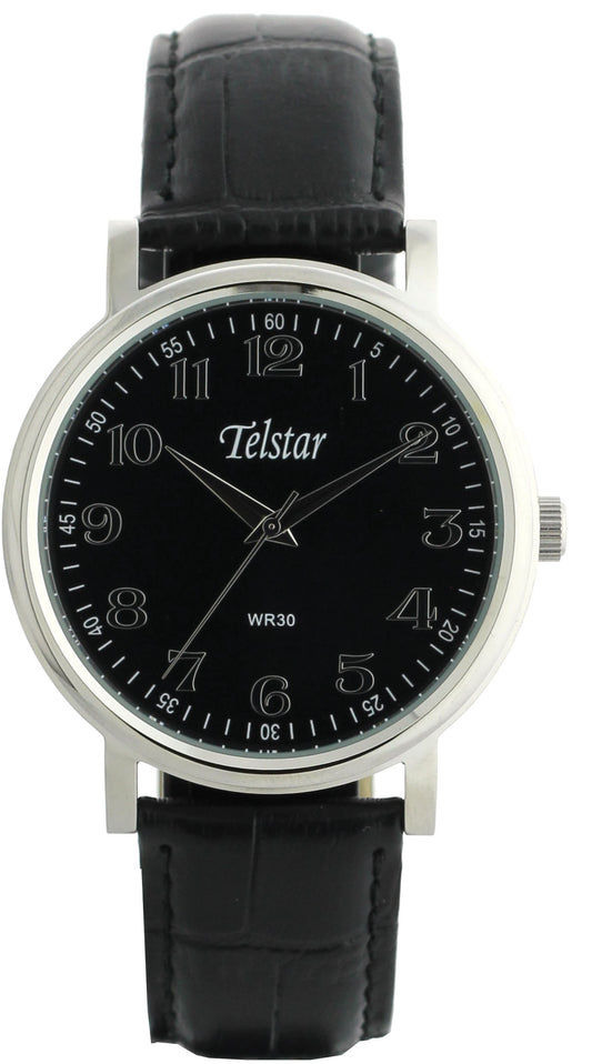 Telstar Men's Steel Black Strap Watch M1057 LSJ