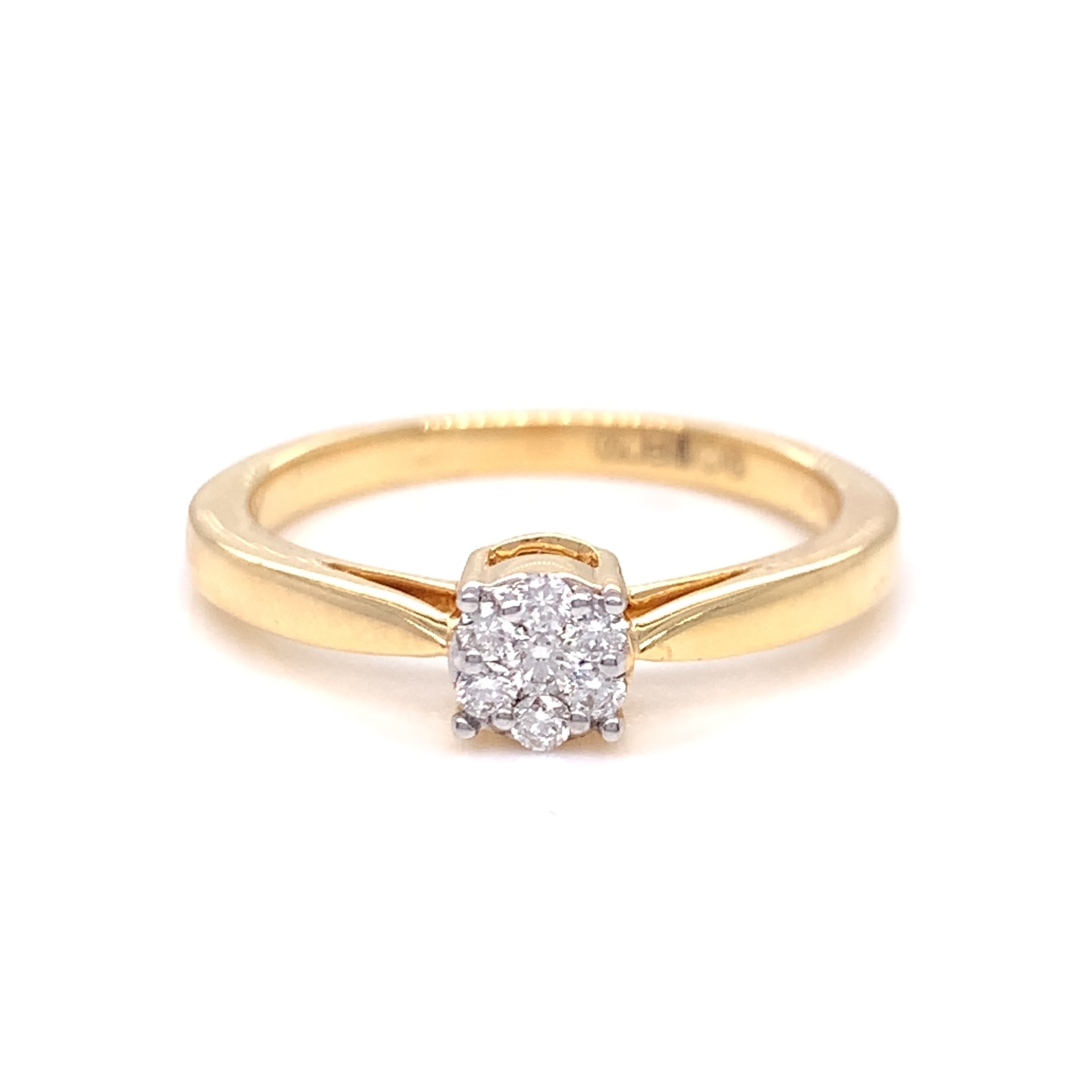 18ct Yellow Gold Diamond Halo Ring Z193