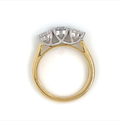 18ct Yellow Gold Lab Grown Diamond 1.45ct Trilogy Ring