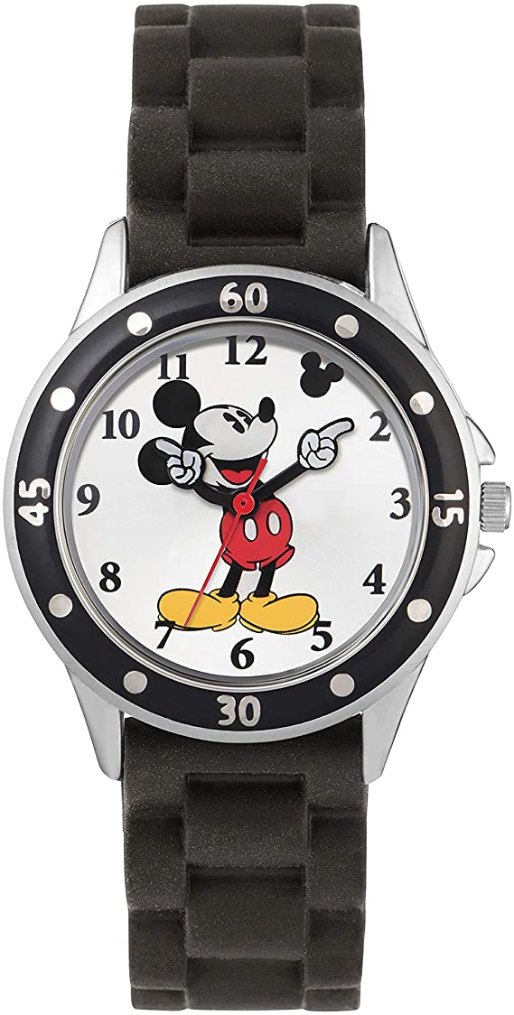 Mickey Mouse Black Rubber Strap Watch