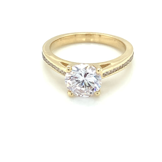 9ct Yellow Gold CZ Solitaire Ring