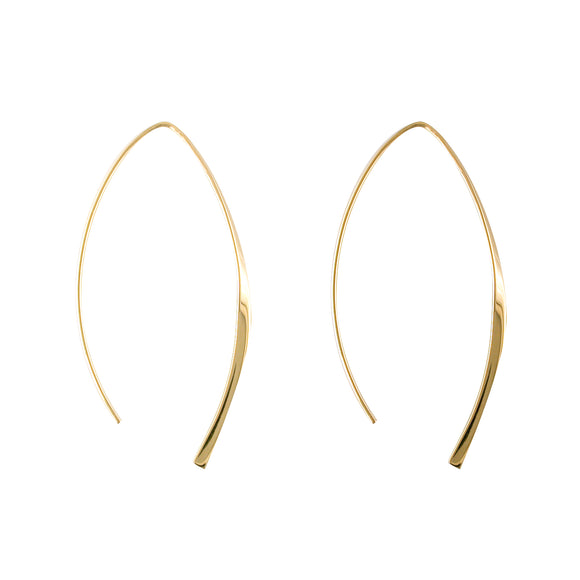 Sterling Silver 18ct Gold Pull Through Earrings