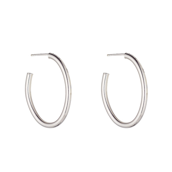 Sterling Silver 35mm Oval Hoop Earrings