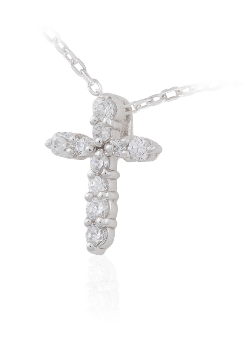 Sterling Silver CZ Dainty Cross