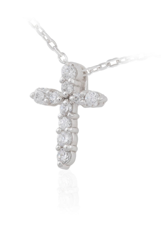 Sterling Silver CZ Dainty Cross