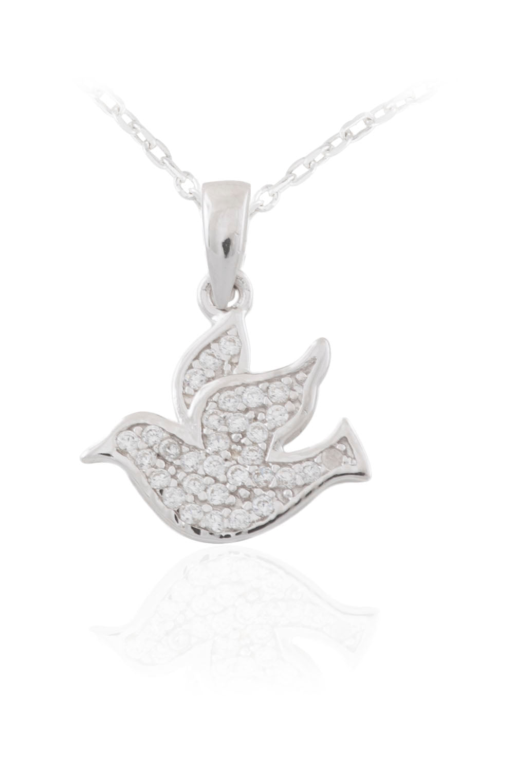 Sterling Silver Confirmation CZ Dove Pendant SM156