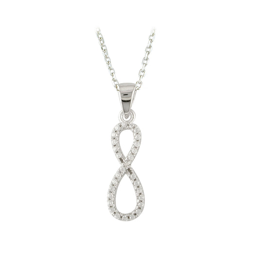 Sterling Silver CZ Infinity Pendant N4273