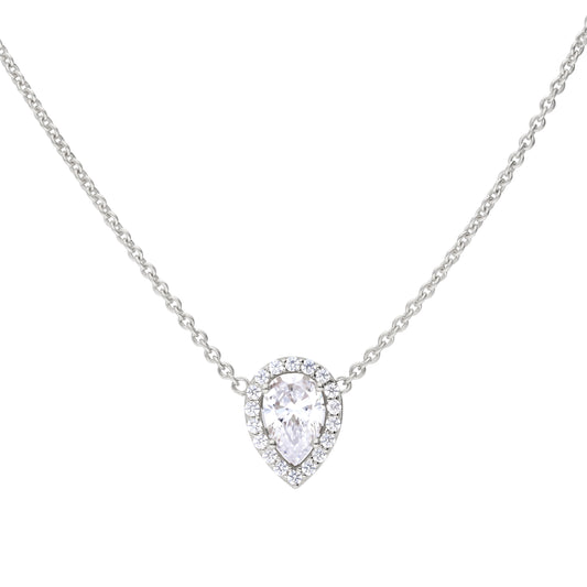 Diamonfire Zirconia Teardrop Halo Necklace N4403