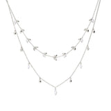 Diamonfire Marquise And Multi-Stone Detail Double Row Necklace (N4418)