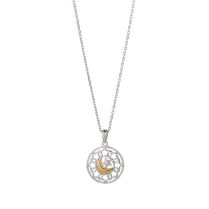Sterling Silver Moon & Star Pendant