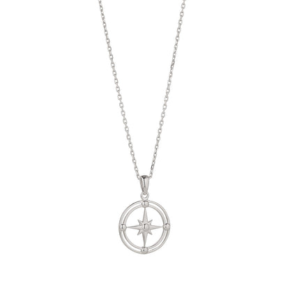 Sterling Silver Compass Pendant