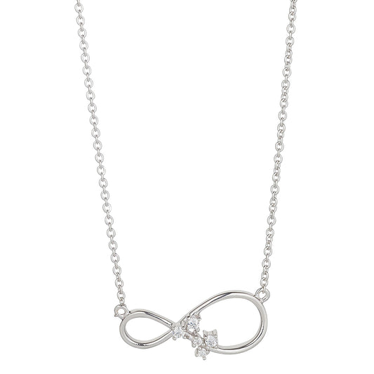 Sterling Silver CZ Cluster Fancy Infinity Necklet