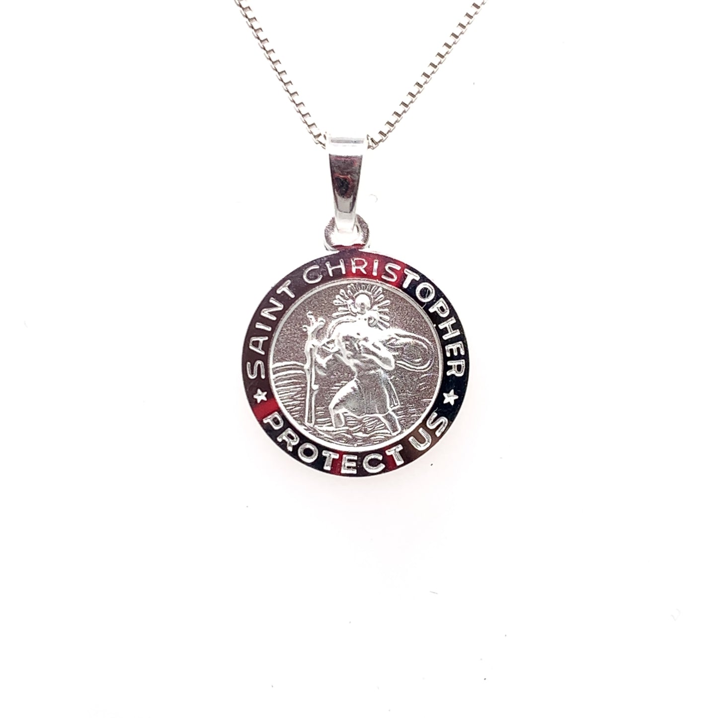 Sterling Silver 14mm Round St. Christopher Medal N4504