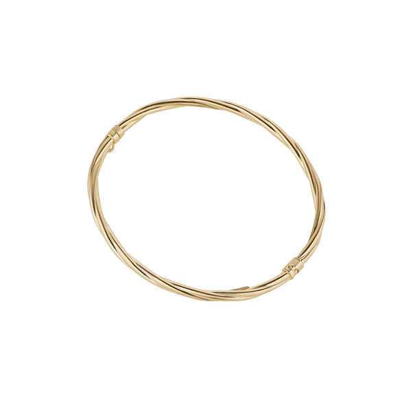 Sterling Silver 18ct Gold Tight Twist bangle