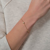 Silver 18ct Gold 3 Floating Heart Bracelet