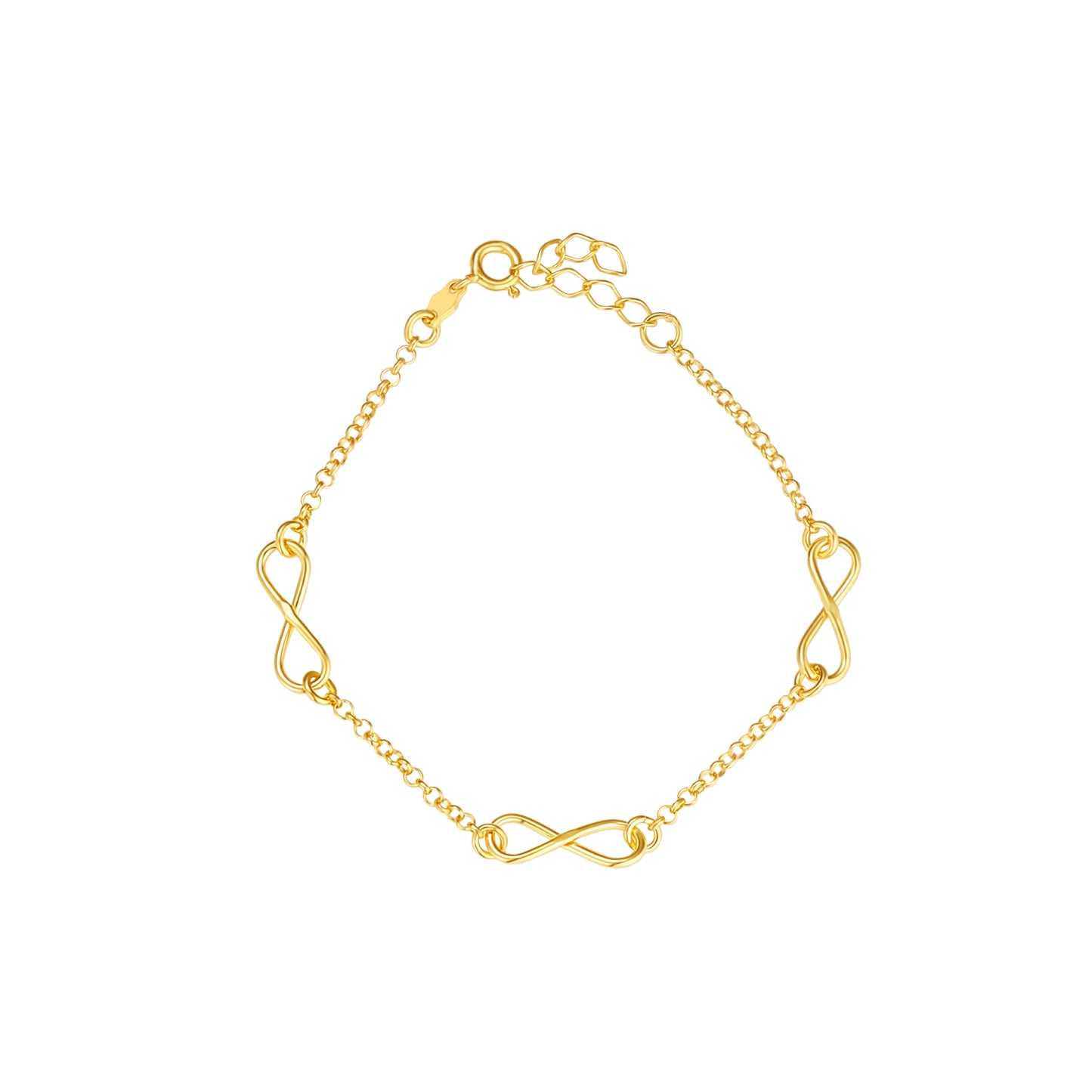 Silver 18ct Gold Infinity Link Bracelet