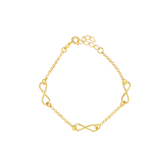 Silver 18ct Gold Infinity Link Bracelet